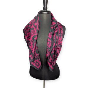Sarah Coventry Dark Pink & Black Square Women's Scarf 30" x 30"